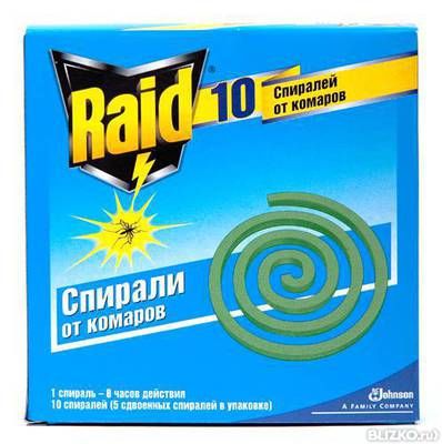 Средство защиты от комаров SC Johnson Raid Спирали 10 шт