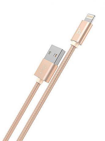 Аксессуар Hoco Knitted X2 USB - Lightning 1m Gold 6957531032144
