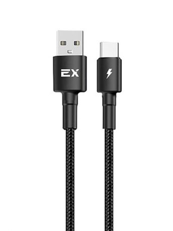 Аксессуар Exployd Rash USB - Type-C 2A 1m Black Nylon EX-K-1158