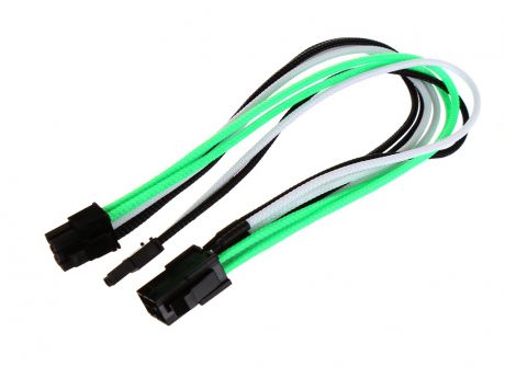 Аксессуар Переходник Nanoxia 6-pin PCI-E - 8-pin (6+2) 30cm Green-White-Black NXP683EGWS