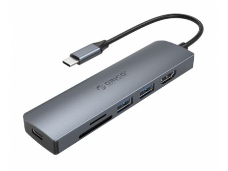 Хаб USB Orico 6 in 1 MC-U601P Grey