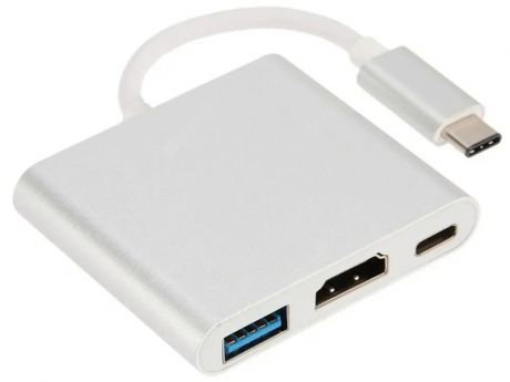 Адаптер Simplypro USB Type-C - USB Type C - HDMI - USB 0.1m Silver 10182