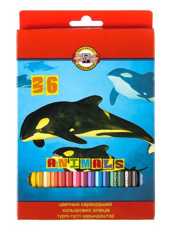 Карандаши цветные Koh-i-Noor Animals 36 цветов 3555036008KSRV