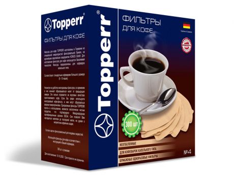 Фильтр-пакеты Topperr №4 300шт 3047