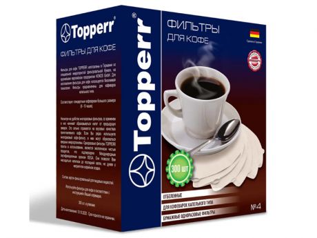 Фильтр-пакеты Topperr №4 300шт 3048