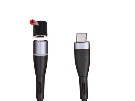 Аксессуар Baseus Zinc Magnetic Series Lenovo Laptop Charging Cable Type-C to DC Round Port 100W 2m Black CATXC-T01