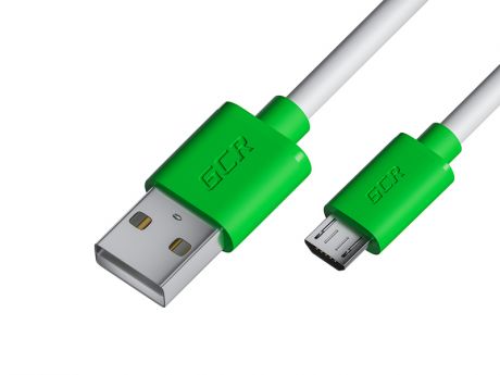 Аксессуар GCR USB - MicroUSB 1.5m White-Green GCR-53227