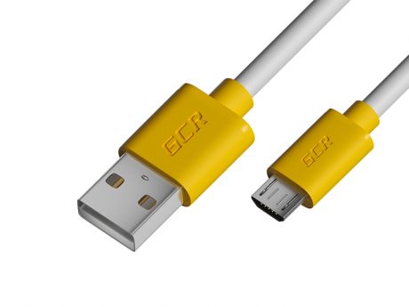 Аксессуар GCR USB - MicroUSB 50cm White-Yellow GCR-53220