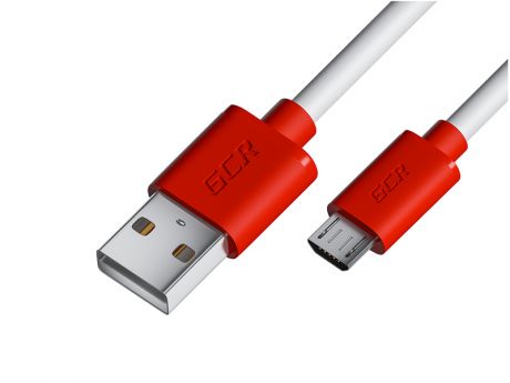 Аксессуар GCR USB - MicroUSB 50cm White-Red GCR-53214