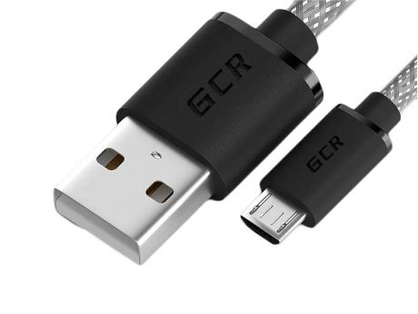 Аксессуар GCR USB 2.0 AM - microB 5pin 15cm Transparent-Black GCR-51928