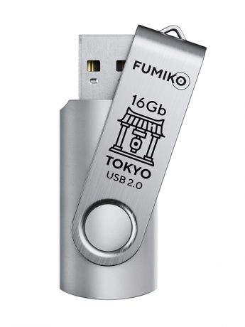 USB Flash Drive 16Gb - Fumiko Tokyo USB 2.0 Silver FU16TOSILVER-01 / FTO-28
