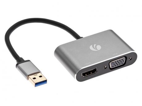 Аксессуар Vcom USB 3.0 AM - HDMI/F + VGA/F CU322M