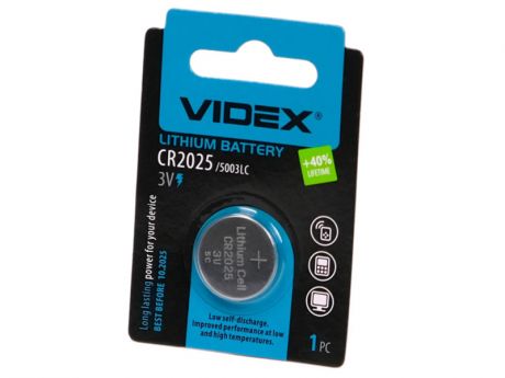 Батарейка CR2025 - Videx Lithium BL-1 (1 штука) VID-CR2025-1BL