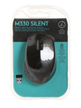 Мышь Logitech M330 Silent Plus Black 910-004909 Выгодный набор + серт. 200Р!!!