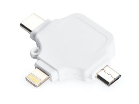 Аксессуар Переходник iNeez OTG USB Adapter 3in1 Lighting/micro/Type-C White 912656