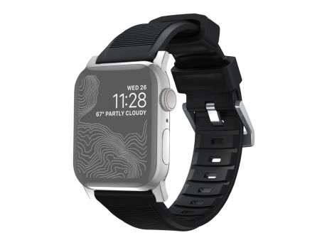 Аксессуар Ремешок Nomad для APPLE Watch 40mm/38mm Rugged Strap V2 Black-Silver NM1A31SN00