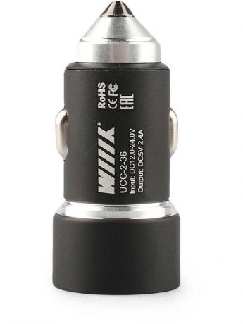 Зарядное устройство WIIIX 2xUSB 2.4A Black UCC-2-36