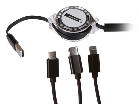 Аксессуар WIIIX 3 в 1 USB - Lightning / Micro USB / Type-C 1m Black CB-418tp-U8MUTC(1.0)-BTr