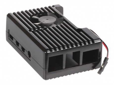 Корпус Qumo RS022 для Raspberry Pi 4 Aluminum Case with Fan Black