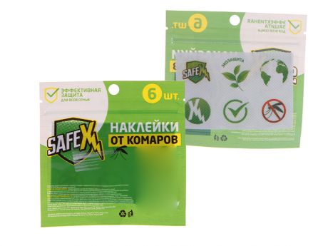 Средство защиты от комаров Safex №2 Наклейки антимоскитные 6шт 4098030