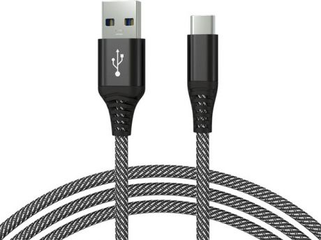 Аксессуар Maverick Textile & Metall C2 USB - USB Type-C 1.2m Black-White ПSELAEP1758