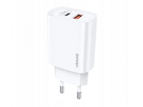Зарядное устройство Usams US-CC121 USB QC3.0 20W Fast Charger White CC121TC01