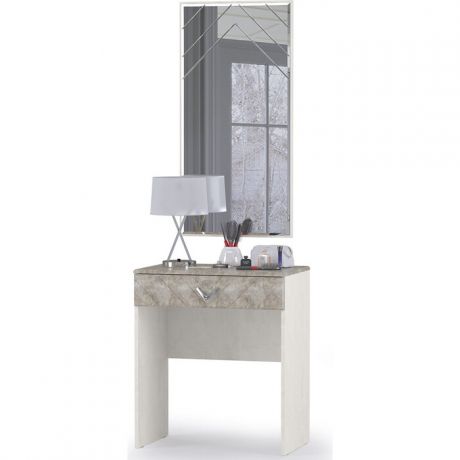 Моби Амели стол туалетный 12.48 + зеркало шелковый камень/бетон чикаго беж