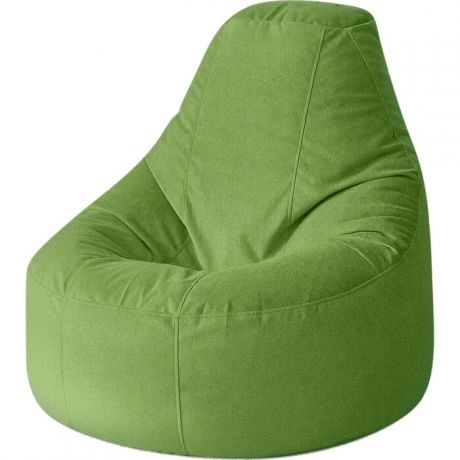 Кресло бескаркасное Mypuff Люкс матово-зеленый мебельный велюр bn-536