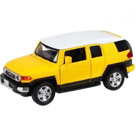 Машина Автопанорама Toyota FJ Cruiser, желтый, масштаб 1:32, свет, звук, инерция - JB1251389