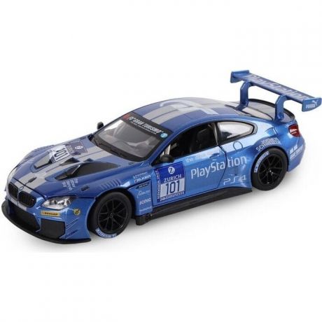 Машина Автопанорама BMW M6 GT3, синий, масштаб 1:24, свет, звук - JB1251195