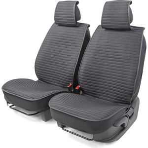 Накидки на передние сиденья CarPerformance Каркасные , 2 шт., fiberflax CUS-2022 BK/GY
