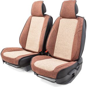 Накидки на передние сиденья CarPerformance Каркасные 3D , 2 шт., fiberflax CUS-3024 COFFEE/BE