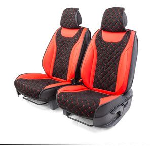 Накидки на передние сиденья CarPerformance Каркасные 3D , 2 шт., экокожа/алькантара CUS-3044 BK/RD