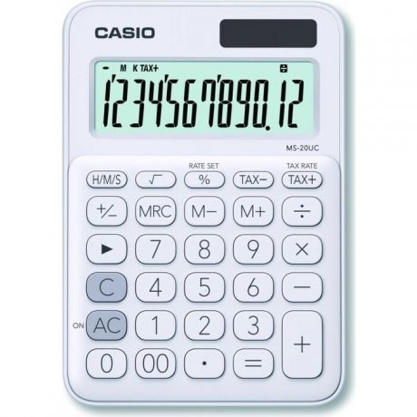Калькулятор настольный Casio MS-20UC-WE-S-EC белый 12-разр.