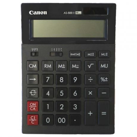 Калькулятор бухгалтерский Canon AS-888 II черный 16-разр.
