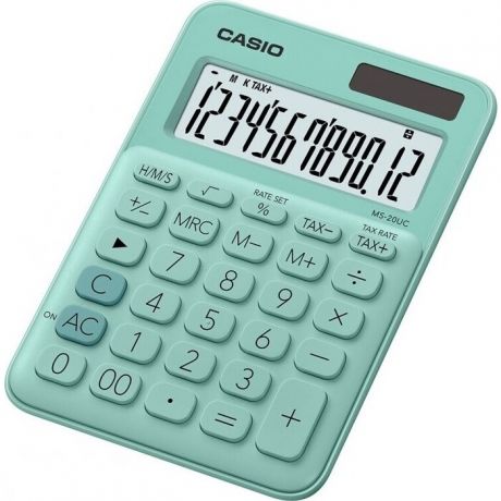 Калькулятор настольный Casio MS-20UC-GN-S-EC зеленый 12-разр.