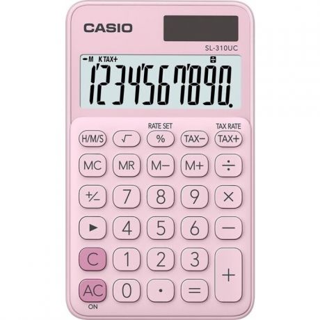 Калькулятор карманный Casio SL-310UC-PK-S-UC розовый 10-разр.