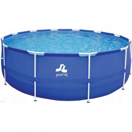 Каркасный бассейн Jilong ROUND, 360х76 см, семейный цвет голубой + фильтр-насос (300GAL)