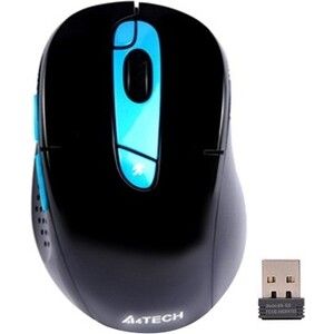 Мышь A4Tech G11-570FX черный/синий оптическая (2000dpi) беспроводная USB (7but)