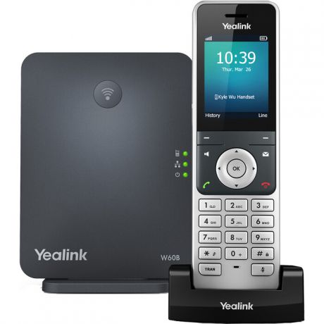 VoIP-телефон Yealink W60P, DECT (база+трубка), 8 линий, до 8 трубок на базу (W60P)