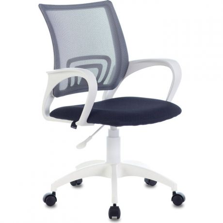 Кресло офисное Brabix Fly MG-396W с подлокотниками, пластик белый, сетка темно-серое TW-04/TW-12 532400