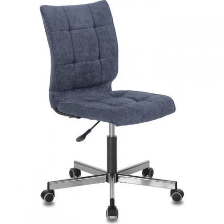 Кресло офисное Brabix Stream MG-314 без подлокотников пятилучие серебро, ткань темно-синее LT-27 532397