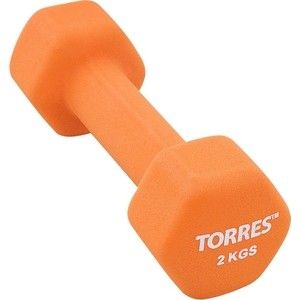 Гантель Torres 2 кг - 1 шт (PL55012) в неопреновой оболочке оранжевый