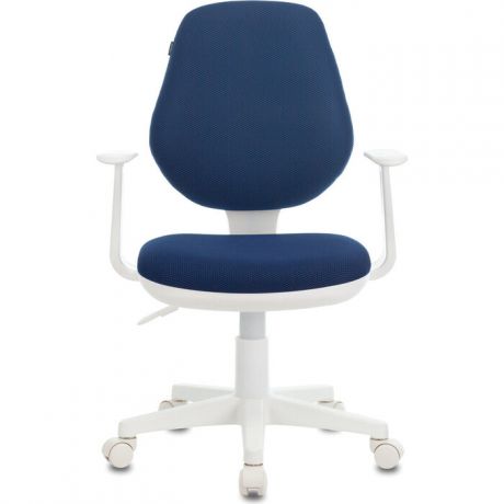 Кресло офисное Brabix Fancy MG-201W без подлокотников, пластик белый синее TW-10N 532413