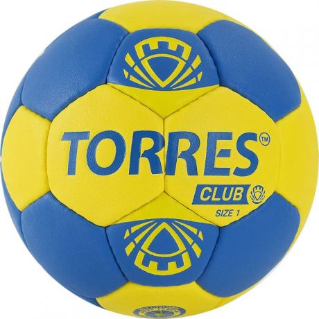 Мяч гандбольный Torres Club арт. H32141, р.1, ПУ, 5 подкл. слоев, сине-желтый