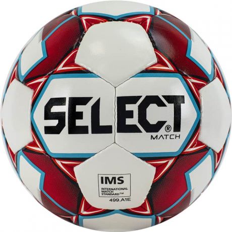 Мяч футбольный Select Match IMS арт. 814019-059,р.5, IMS, 32п, ПУ, ручн.сш., бело-красно-черн