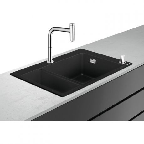 Кухонная мойка и смеситель Hansgrohe C51-F635-09 черный/хром (43220000)