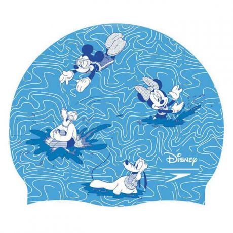 Шапочка для плавания детская Speedo Mickey Mouse Slogan Cap Jr, арт. 8-08386D678, белый/голубой, силикон