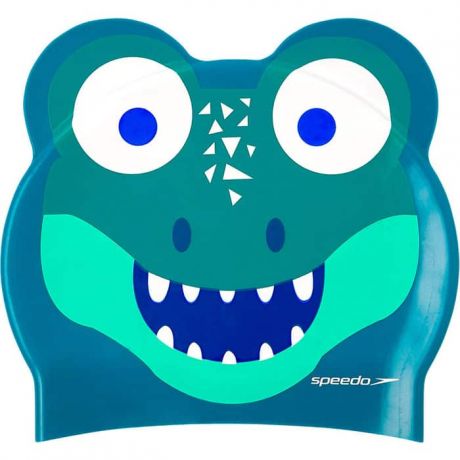 Шапочка для плавания детская Speedo Printed Character Croc Jr, арт. 8-12240D680, синий/зеленый, силикон