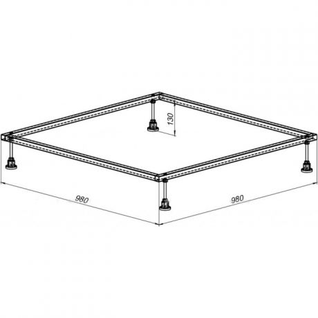 Каркас для поддона Aquanet 100x100 нержавеющая сталь (267176)